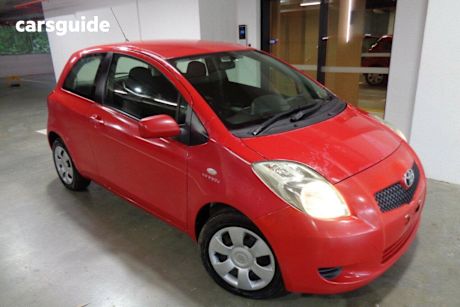 Red 2007 Toyota Yaris Hatchback YRS