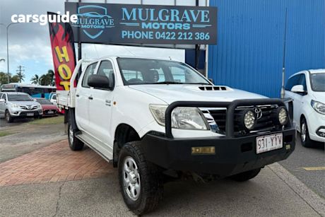White 2013 Toyota Hilux Dual Cab Chassis SR (4X4)