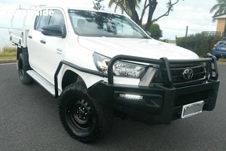 White 2021 Toyota Hilux Double Cab Chassis SR (4X4)