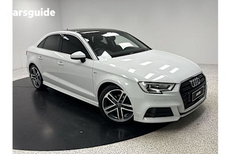 White 2019 Audi A3 Sedan 35 TFSI S LINE PLUS F