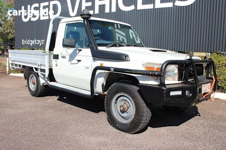 White 2013 Toyota Landcruiser Cab Chassis Workmate (4X4)