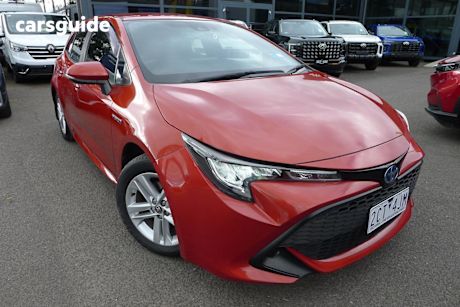 Red 2019 Toyota Corolla Hatchback Ascent Sport (hybrid)