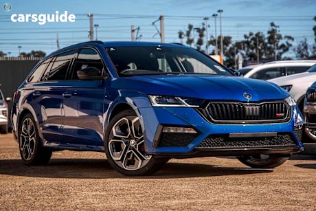 Blue 2024 Skoda Octavia Wagon RS 180TSI