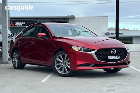 Red 2025 Mazda 3 Sedan G20 Evolve
