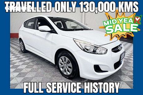 White 2015 Hyundai Accent Hatchback Active