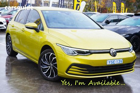 Yellow 2022 Volkswagen Golf Hatchback 110TSI Life