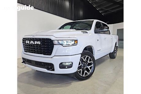 White 2025 Ram 1500 Crew Cab Utility Laramie Sport Rambox SO H/Cane