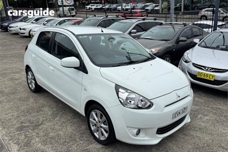 White 2013 Mitsubishi Mirage Hatchback LS