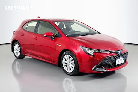 Red 2022 Toyota Corolla Hatchback Ascent Sport + Conv PK Hybrid