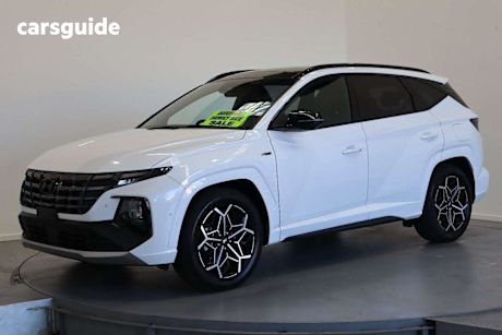 White 2022 Hyundai Tucson Wagon Highlander N Line (awd)