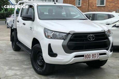 White 2021 Toyota Hilux Double Cab Chassis SR (4X4)