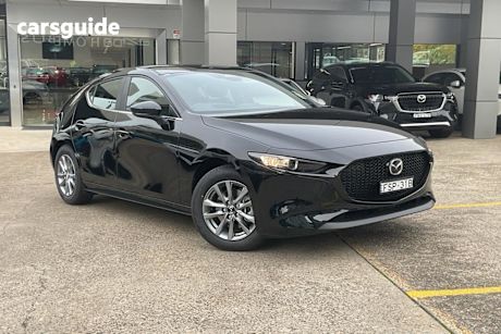 Black 2025 Mazda 3 Hatchback G20 Pure