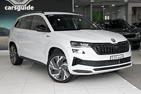 White 2023 Skoda Karoq Wagon Sportline (4X4) 140TSI