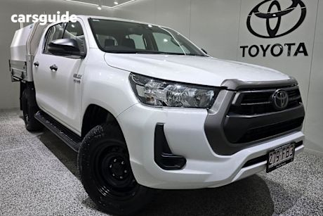 White 2022 Toyota Hilux Double Cab Chassis SR (4X4)