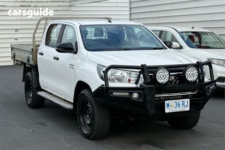 White 2020 Toyota Hilux Double Cab Chassis SR (4X4)