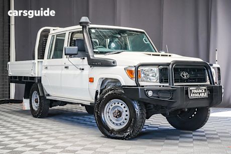 White 2023 Toyota Landcruiser 70 Series Double Cab Chassis LC79 Workmate + Diff Locks