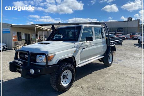 White 2017 Toyota Landcruiser Double Cab Chassis Workmate (4X4)