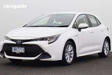 White 2022 Toyota Corolla Hatchback Ascent Sport + Conv PK Hybrid