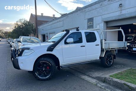 White 2014 Nissan Navara Ute Tray ST (4x4) D40 MY12