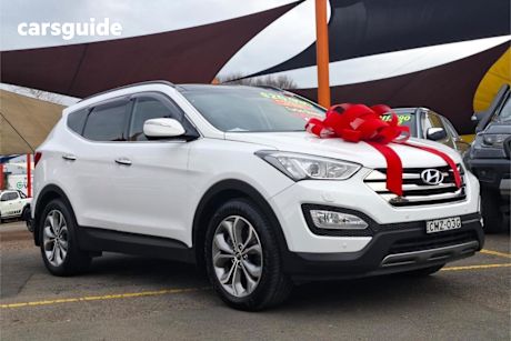 White 2013 Hyundai Santa FE Wagon Highlander Crdi (4X4)