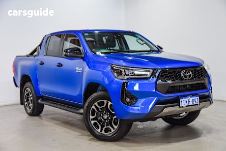 Blue 2024 Toyota Hilux Double Cab Chassis SR5 48V + Prem. Interior (4X4)