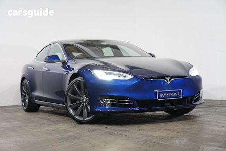 Blue 2017 Tesla Model S Hatchback 90D