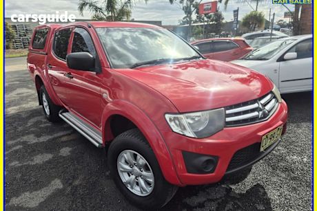 Red 2015 Mitsubishi Triton Double Cab Utility GLX (4X4)