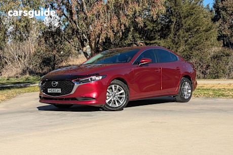 Red 2019 Mazda 3 Sedan G20 Pure