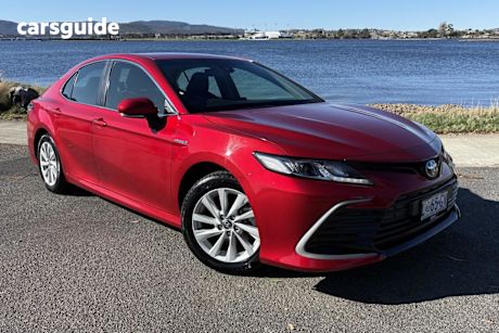 Red 2023 Toyota Camry Sedan Ascent Hybrid