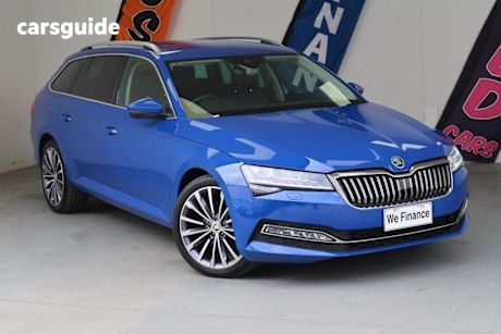 Blue 2021 Skoda Superb Wagon Style