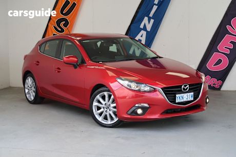 Red 2015 Mazda 3 Sedan SP25
