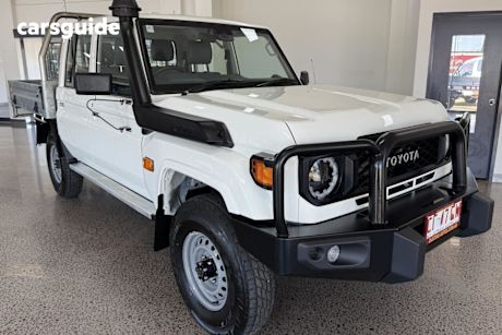 White 2023 Toyota Landcruiser 70 Series Double Cab Chassis LC79 Workmate + Diff Locks