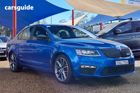 Blue 2014 Skoda Octavia Hatchback RS 162 TSI
