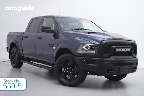 Blue 2020 Ram 1500 Crew Cab Utility Warlock (black/Grey/HYD Blue)