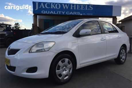 White 2010 Toyota Yaris Sedan YRS