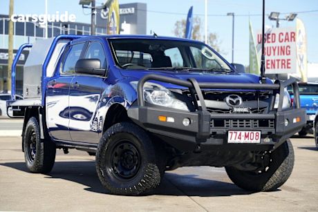 Blue 2013 Mazda BT-50 Dual Cab Chassis XT (4X4)