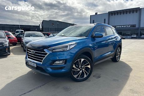 Blue 2020 Hyundai Tucson Wagon Highlander (awd) Beige INT
