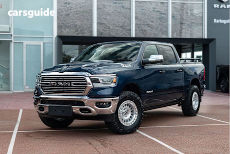 Blue 2024 Ram 1500 Crew Cab Utility Laramie Sport Rambox Mhev
