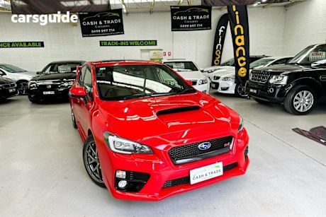 Red 2015 Subaru WRX Sedan STI Premium
