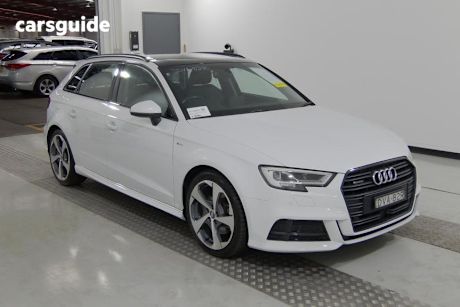 White 2017 Audi A3 Hatchback 2.0 Tfsi Quattro S Line S/Back