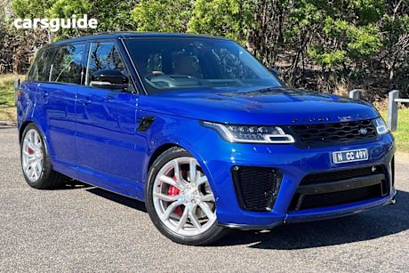 Blue 2018 Land Rover Range Rover Sport Wagon V8 SC SVR (423KW)