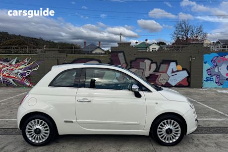 White 2008 Fiat 500 Hatchback Pop