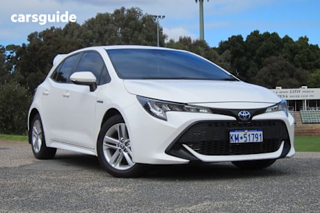 White 2022 Toyota Corolla Hatchback Ascent Sport Hybrid