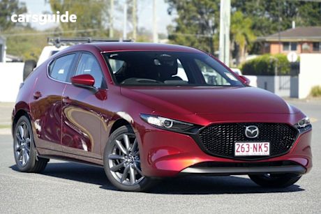 Red 2025 Mazda 3 Hatchback G20 Evolve