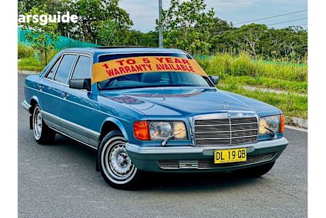 Blue 1985 Mercedes-Benz 380 Sedan Sel