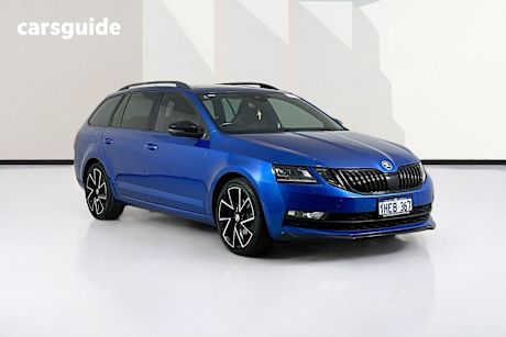 Blue 2020 Skoda Octavia Wagon Sport