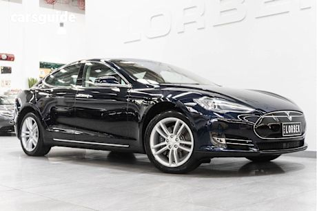 Blue 2014 Tesla Model S Hatchback 85