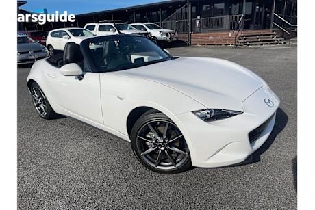 White 2021 Mazda MX-5 Convertible Rf Gt White Leather