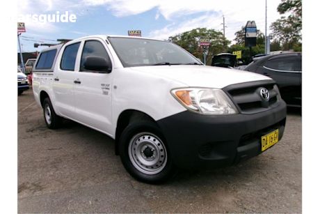 White 2008 Toyota Hilux Dual Cab Pick-up Workmate