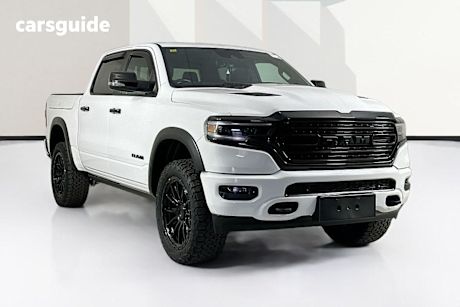 White 2023 Ram 1500 Crew Cab Utility Limited Rambox (Hybrid)